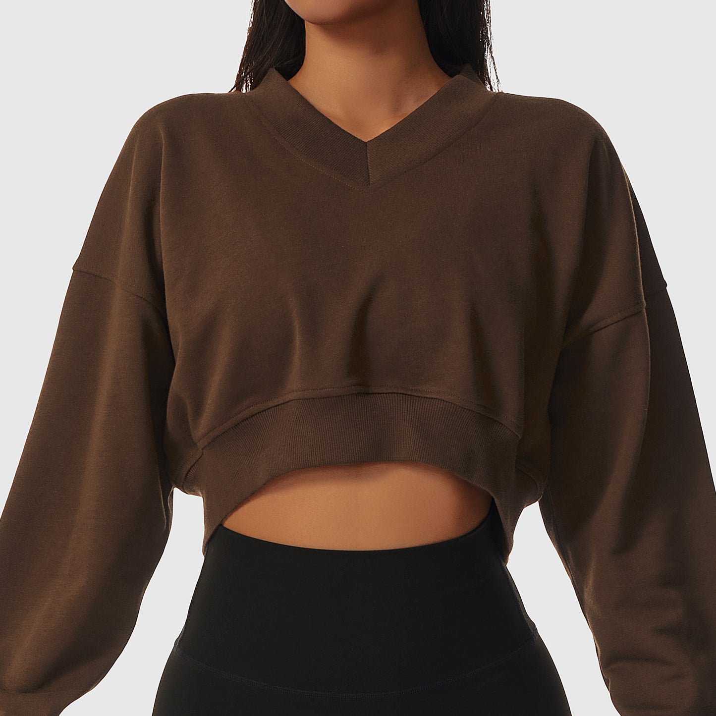 KIM CROPPED V-NECK SWEATER